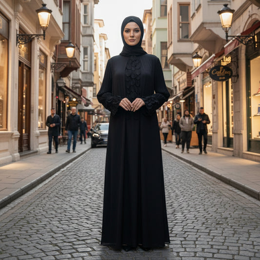 Siyah Para Para Abiye Elbise