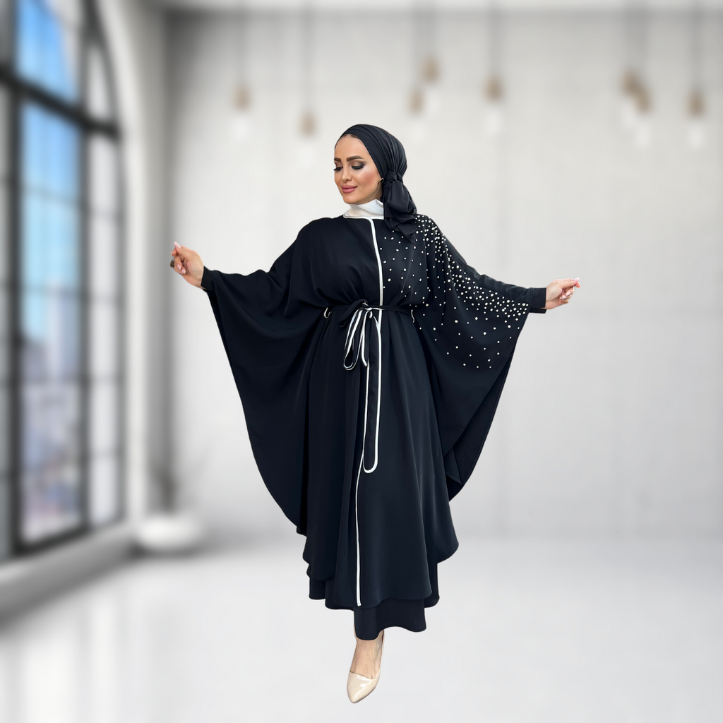 Swarovski Detaylı Siyah Kap