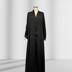 İnci Detaylı Siyah Ferace