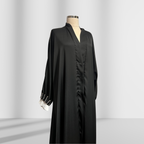 İnci Detaylı Siyah Ferace