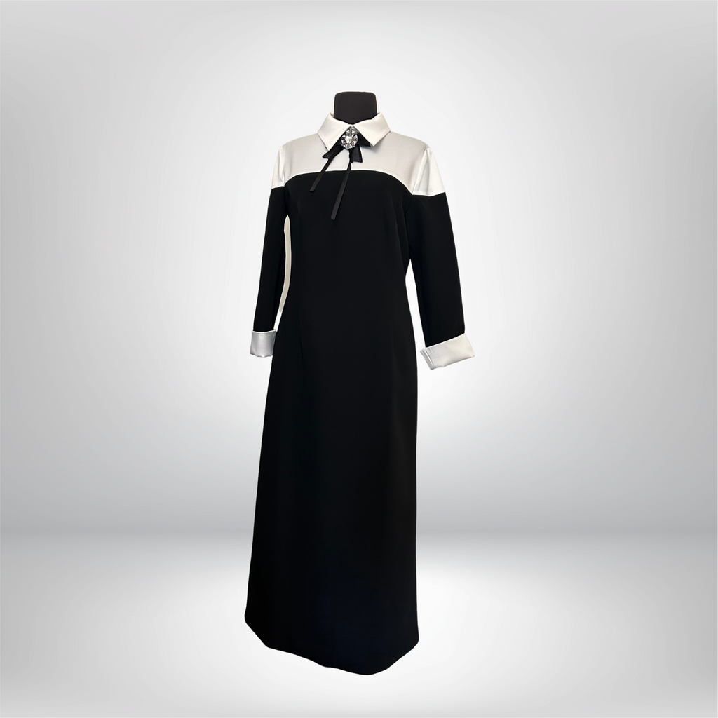 Yaka Detaylı Abiye Elbise