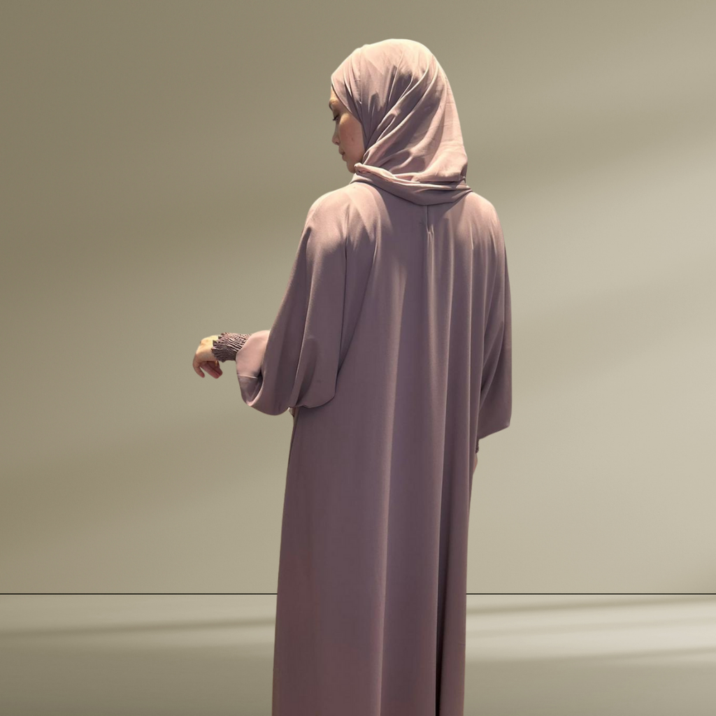 Vizon Çift Kat Şifon Şallı Elbise