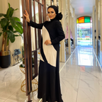 Siyah Beyaz Şeritli Elbise