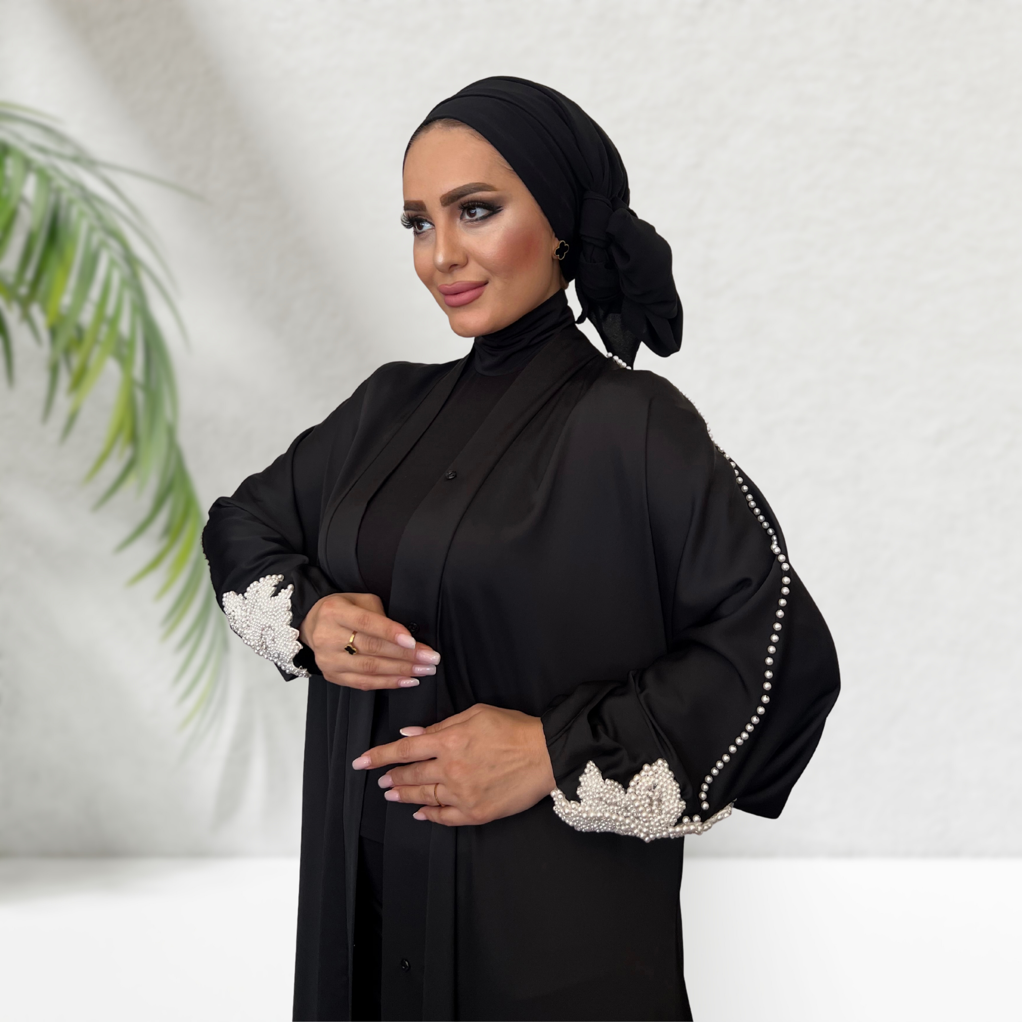 İnci Detaylı Ferace