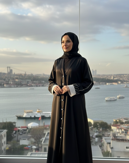 İnci Detaylı Ferace