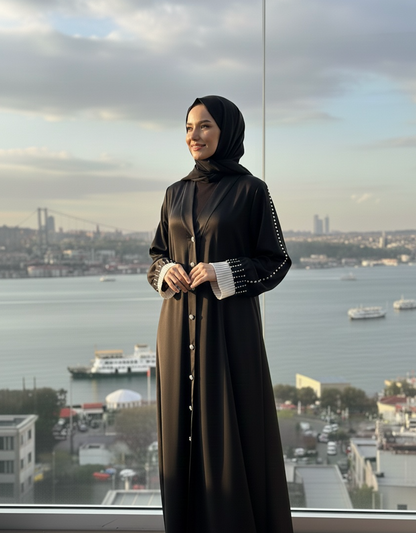 İnci Detaylı Ferace