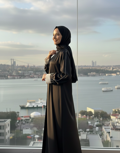 İnci Detaylı Ferace
