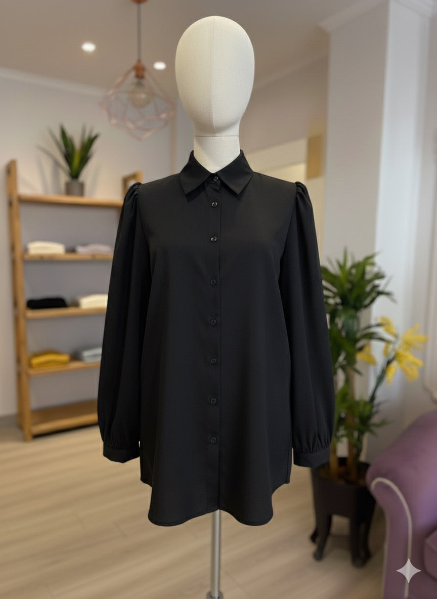 Siyah Prenses Kol Gömlek
