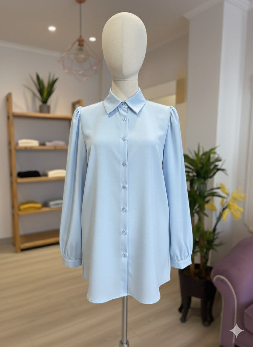 Mavi Prenses Kol Gömlek