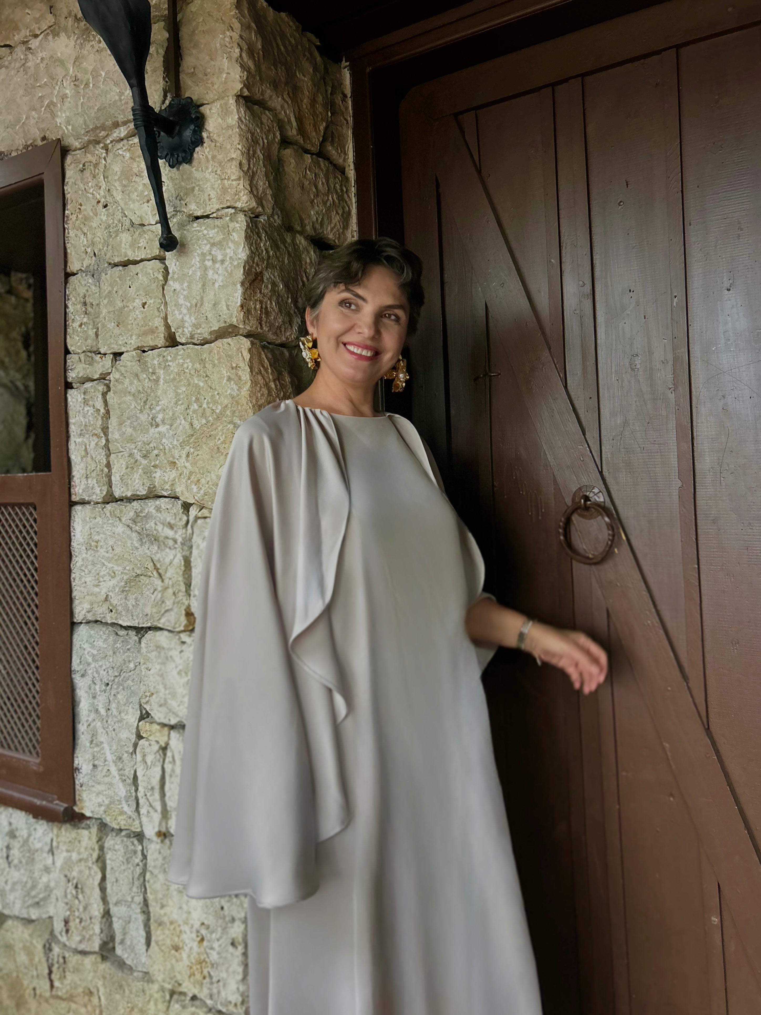 Pelerin Detaylı Elbise