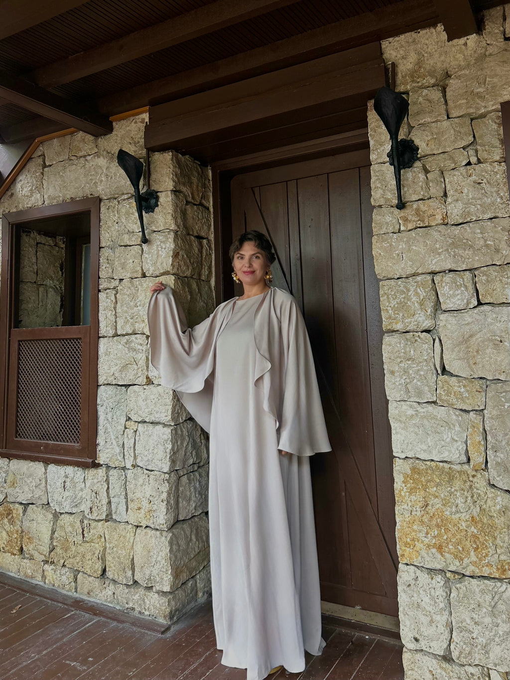 Pelerin Detaylı Elbise