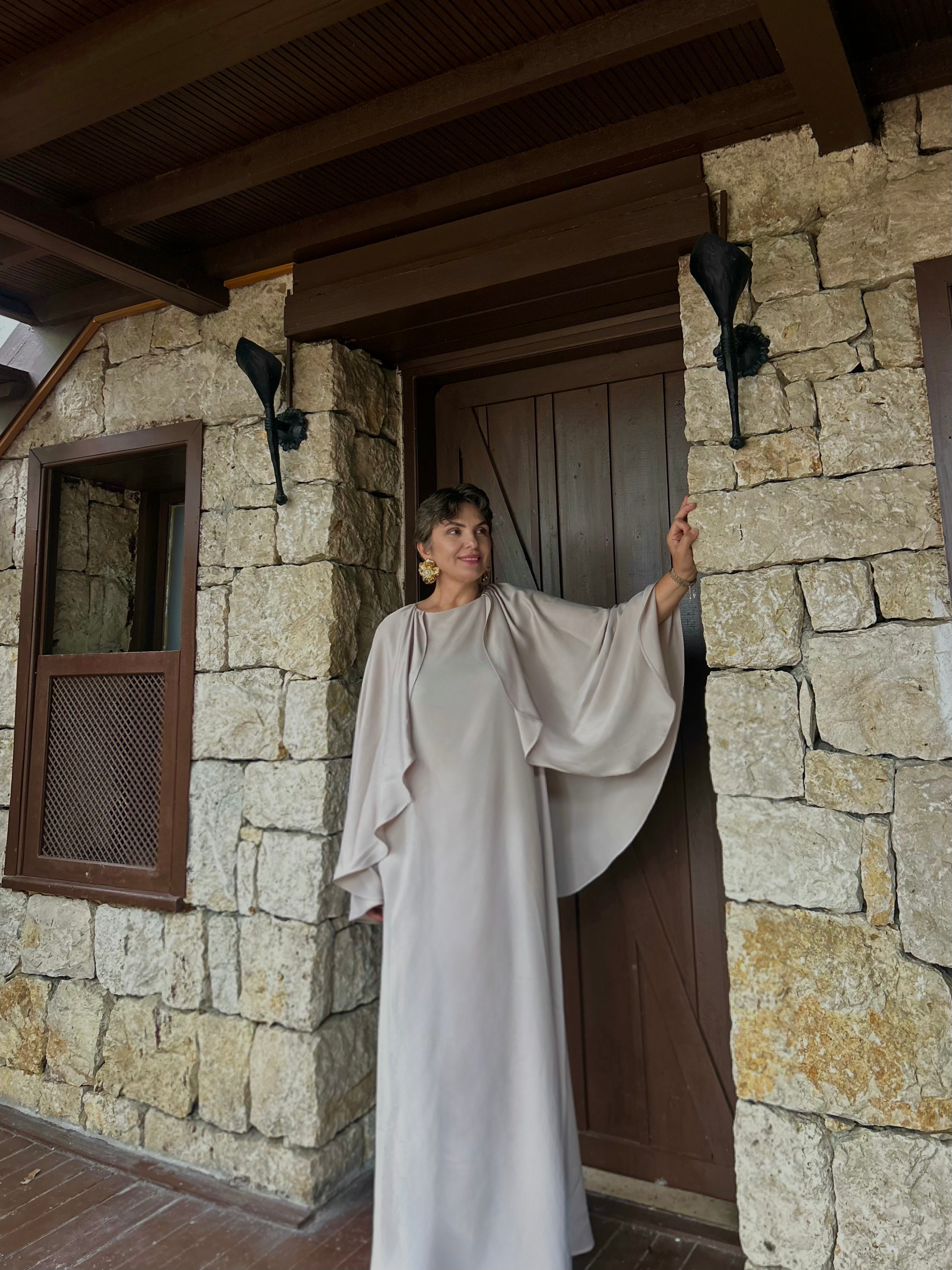 Pelerin Detaylı Elbise