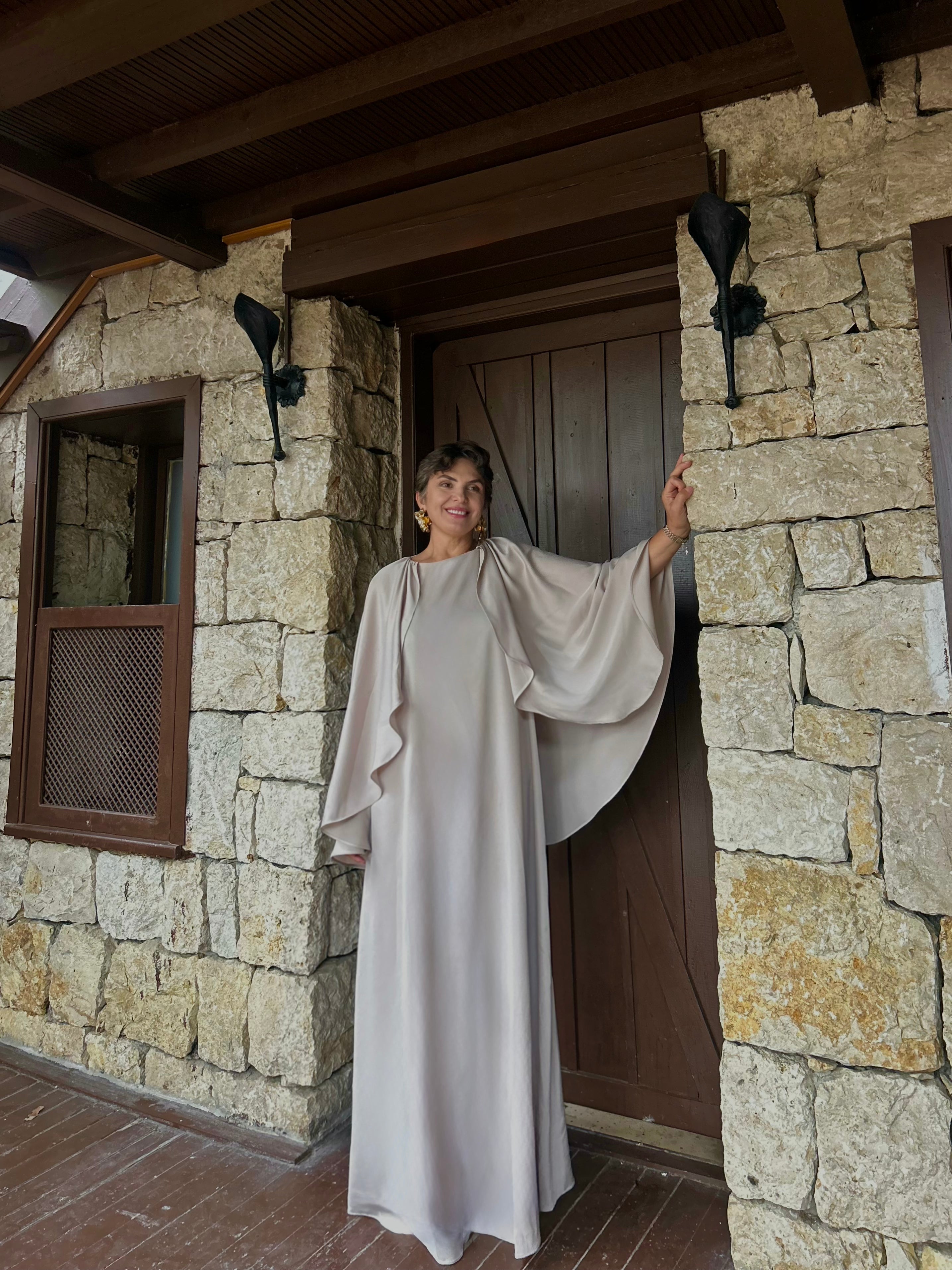 Pelerin Detaylı Elbise