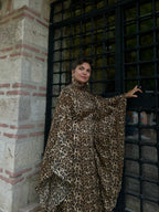 Leopar Yarasa Kol Elbise