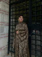 Leopar Yarasa Kol Elbise