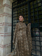 Leopar Yarasa Kol Elbise