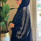 İnci Kol Detaylı Ferace Abaya