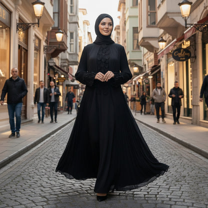 Siyah Para Para Abiye Elbise