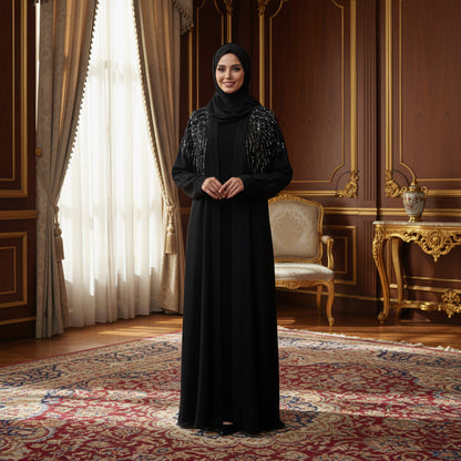 Taş Detaylı Ferace Abaya