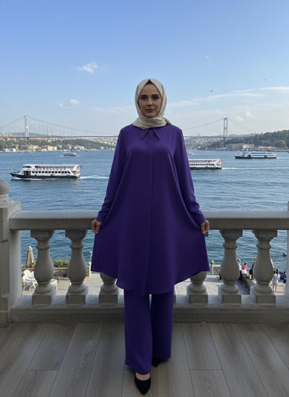 Mor Gömlek Pantolon Takım