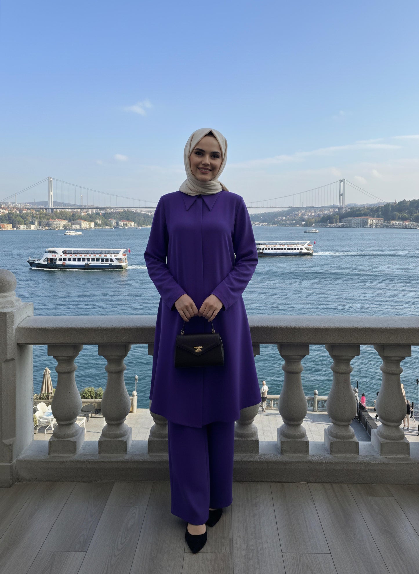 Mor Gömlek Pantolon Takım